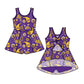 ( Moq 5 each style ) Baby Girl Toddler Purple Team Sibling Dress Set