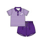 ( Moq 5 each style ) Baby Boy Girl Toddler Team Purple Bows Sibling Shirt Dress Set