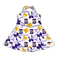 ( Moq 5 each style ) Baby Girl Toddler Bees Team Bows Sibling Dress Set