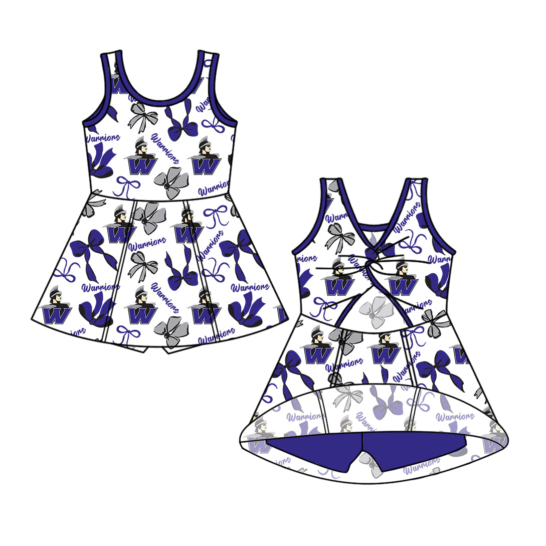 ( Moq 5 each style ) Baby Girl Toddler W Team Bows ‌Sibling Dress Set