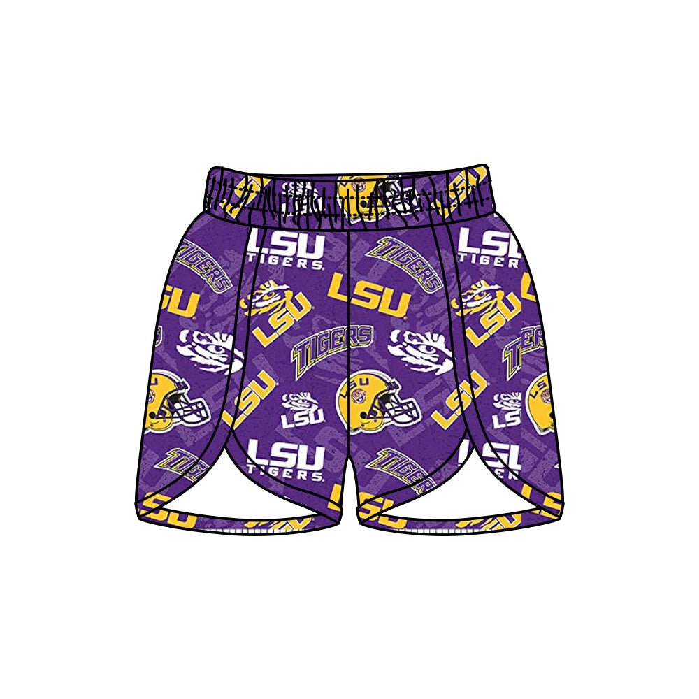 Adult Women Tiger Waist Team Purple Shorts ( Moq 5 )