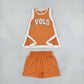 Baby Girls Kids Sleeveless Orange Tops Shorts Team Set Yoga Active Clothes RTS