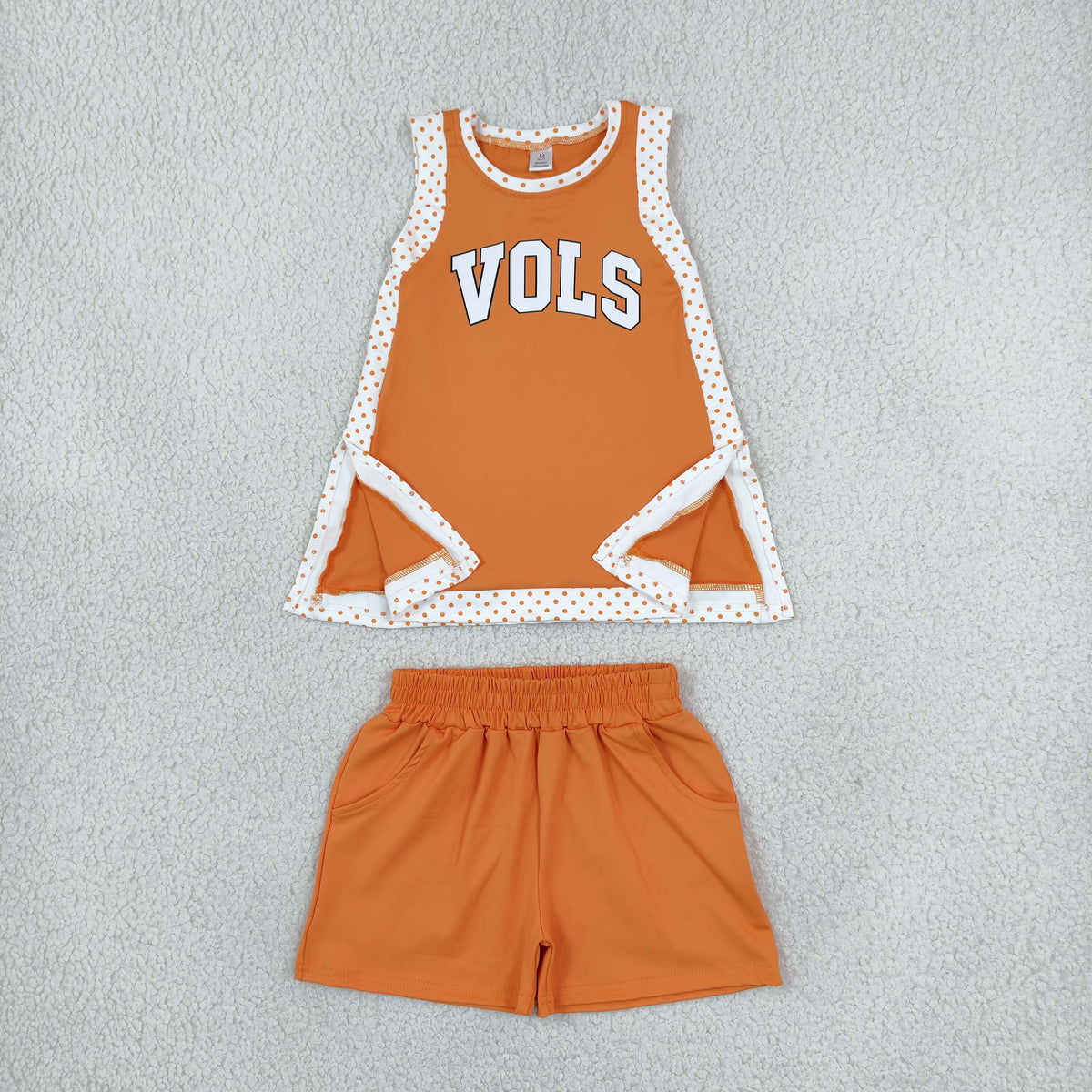 Baby Girls Kids Sleeveless Orange Tops Shorts Team Set Yoga Active Clothes RTS