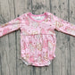 Baby Girl Long Sleeves Cakes Bows Christmas Bubble Pink Romper RTS