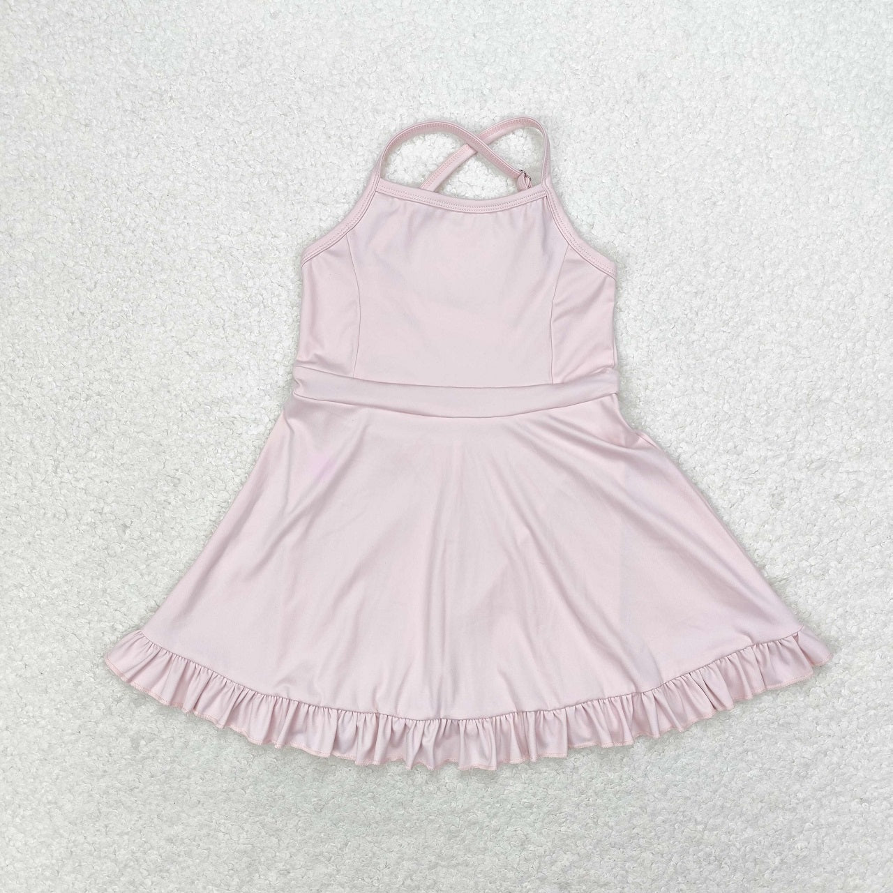 Baby Girl Sleeveless Pink Yoga Sports Shorts Dress