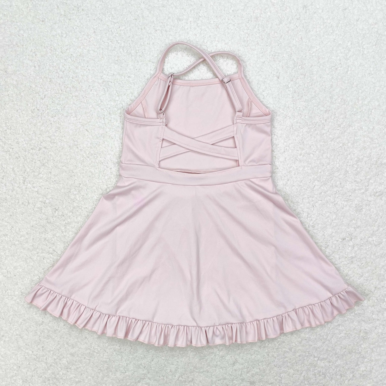 Baby Girl Sleeveless Pink Yoga Sports Shorts Dress