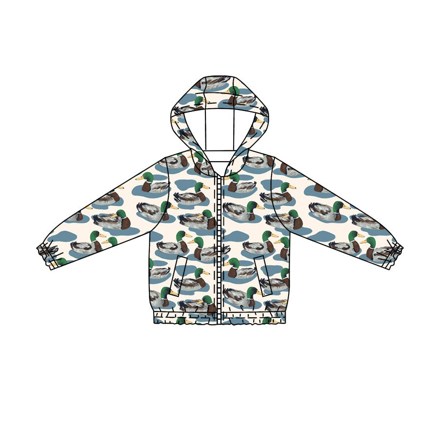 ( Moq 5 ) Preorder Baby Boys Kids Ducks Long Sleeves Pockets Hoodie Zipper Shirt Tops