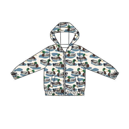 ( Moq 5 ) Preorder Baby Boys Kids Ducks Long Sleeves Pockets Hoodie Zipper Shirt Tops