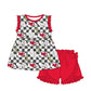 Baby Girl Football Flower Checked Sibling Dress Romper Set ( Moq 5 Each Style )