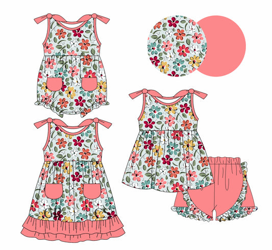 Baby Girl Flower Sibling Romper Dress Set ( Moq 5 Each Style ) 1.7