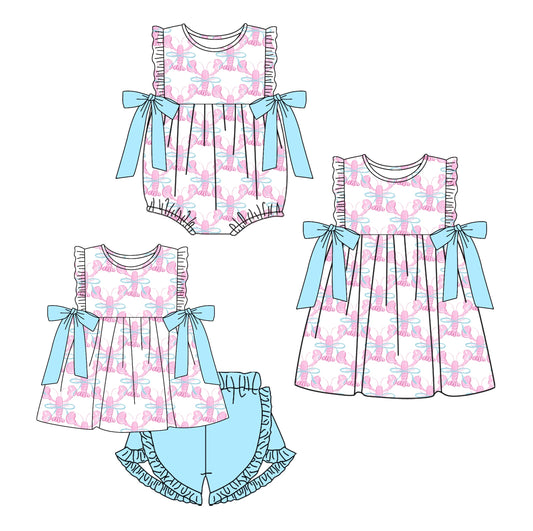 Baby Girl Crawfish Bows Sibling Romper Dress Set ( Moq 5 Each Style ) 1.23