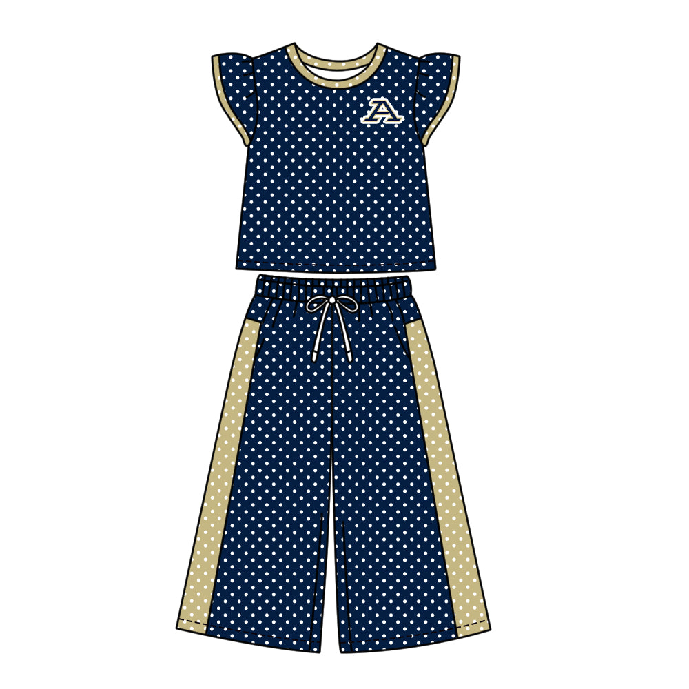 ( Moq 5 ) Baby Girls Kids Short Sleeves Shirt Pants Team Set Clothes