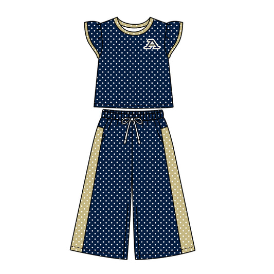 ( Moq 5 ) Baby Girls Kids Short Sleeves Shirt Pants Team Set Clothes