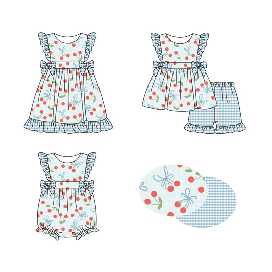 Baby Girl Short Sleeves Bows Sibling Romper Dress Set ( Moq 5 Each Style ) 1.8