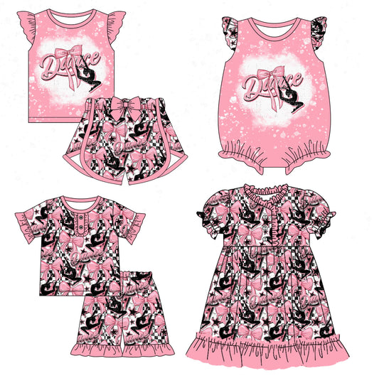 Baby Girl Short Sleeves Dance Bows Sibling Romper Dress Set ( Moq 5 Each Style ) 12.21