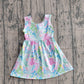 ( No moq ) Preorder Baby Girls Kids Sleeveless Sea Flower Knee Length Dress
