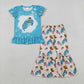 Baby Girls Short Sleeves Cartoon Ruffle Shirt Bell Bottom Pants Clothes Set RTS