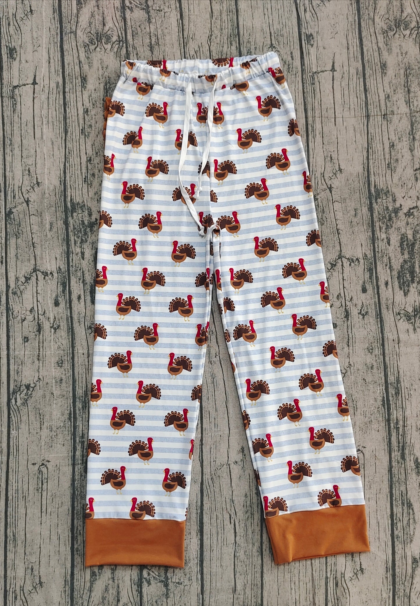 ( No moq ) Preorder Adult Women Halloween turkey Stripes Pants