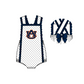 ( Moq 5 ) Baby Girls Kids Sleeveless AU Dots Navy Bows Team Romper