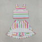 Baby Girls Kids Sleeveless Colorful Stripes Shirt Shorts Skirt Skort Yoga Active Clothes Set RTS