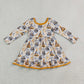 Baby Girls Kids Long Sleeves Happy New Year Knee Length Dress Clothes RTS