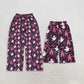 Sibling Baby Girls Adult Woman Halloween Ghosts Bows Leopard Pockets Mommy and Me Pants Bottoms Clothes