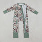 Baby Boy Long Sleeves Deer Camo Zipper Footie Pajamas Romper RTS