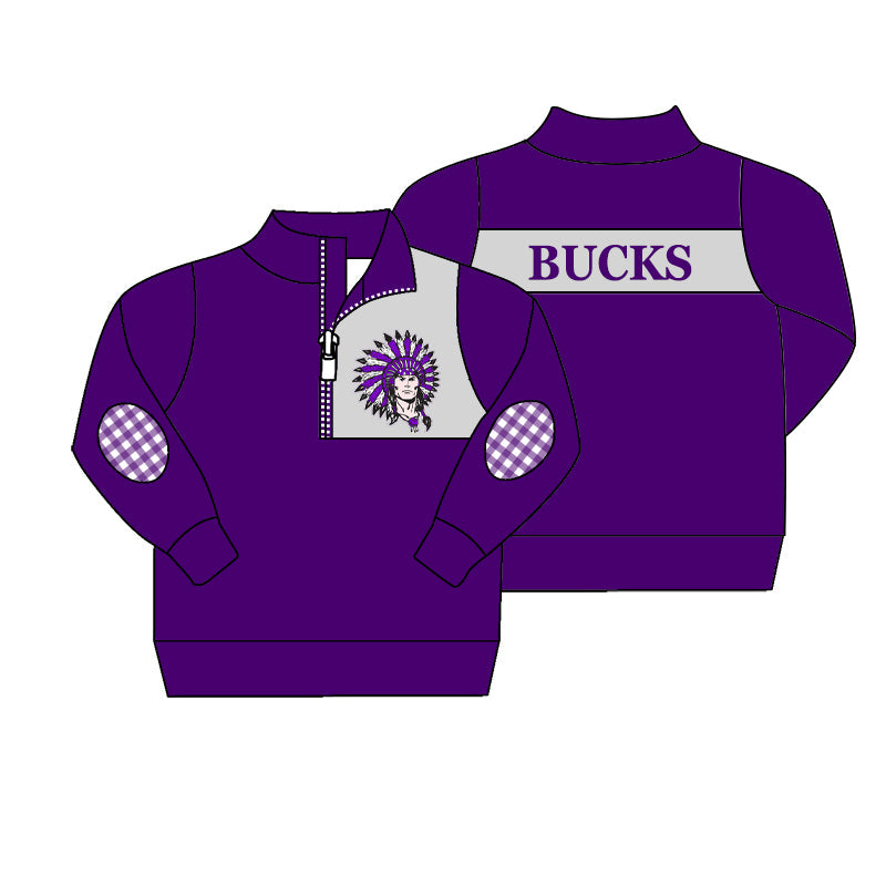 Baby Boy Purple Team Long Sleeve Pullovers Tops