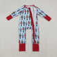 Baby Boy Long Sleeves Soldier Christmas Zipper Pajamas Romper RTS