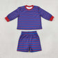 Baby Girls Kids Long Sleeves Stripes Shirt Shorts Blue Set Yoga Active Clothes RTS