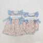 Sibling Baby Girls Kids Short Sleeves Mama's MIni Flower Bows Romper Dress Clothes RTS