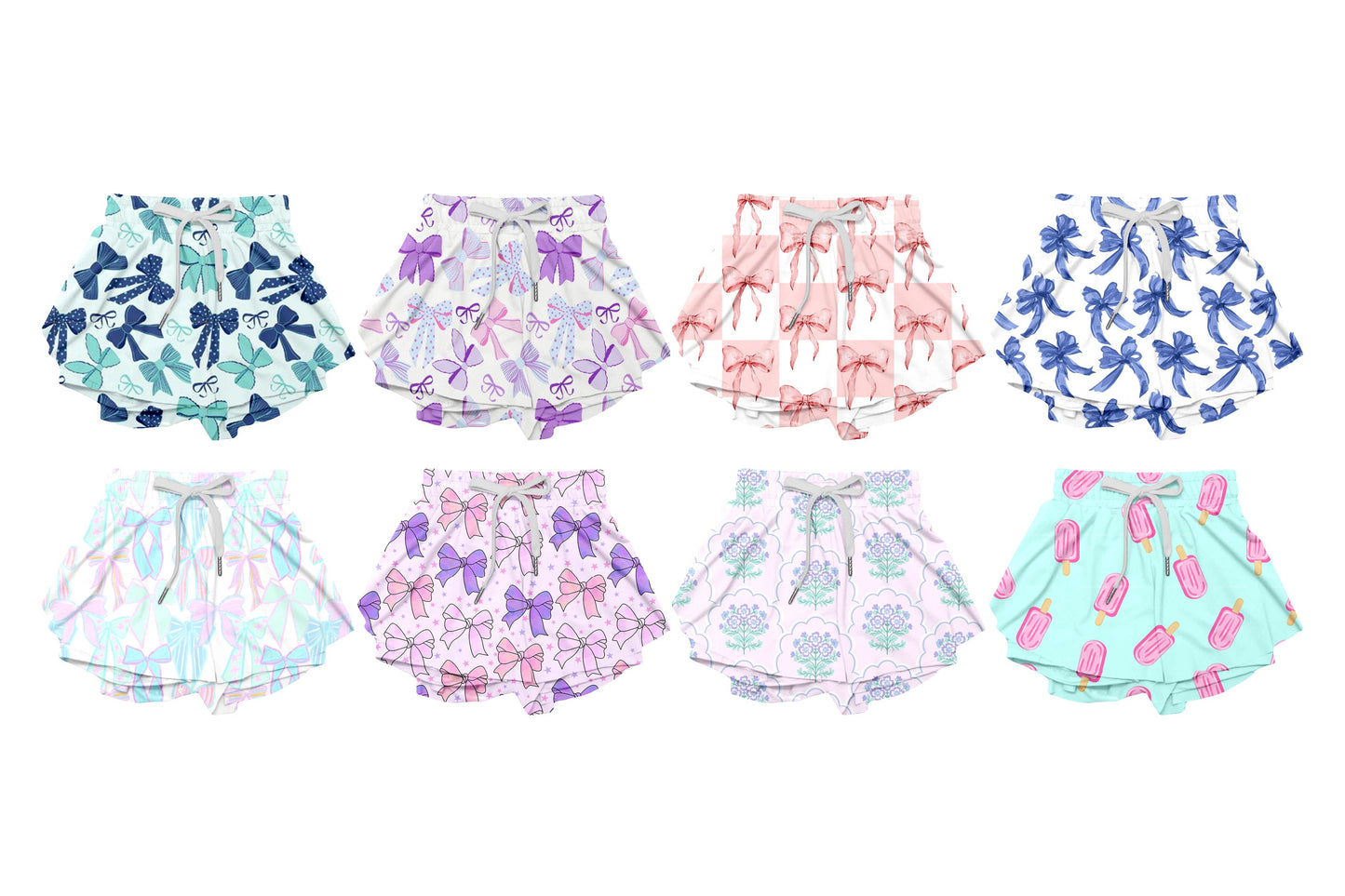 Baby Girl Summer Bows Shorts Skirt Sibling Skorts Bottoms ( Moq 5 Each Style ) 4.1
