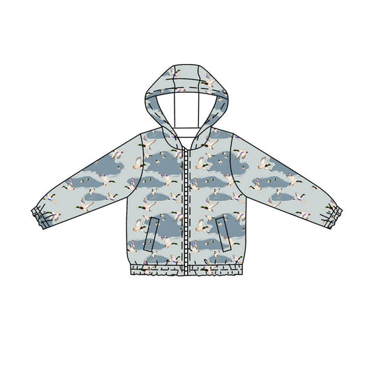 ( Moq 5 ) Preorder Baby Boys Kids Long Sleeves Ducks Pockets Hoodie Zipper Shirt Tops