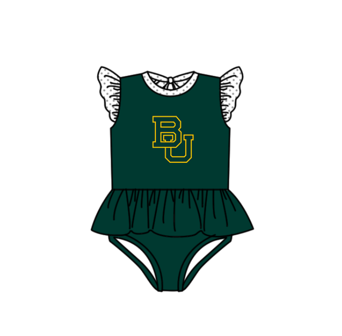 ( Moq 5 Each Style ) Baby Boys Girls Kids Team Sibling Green Jumpsuits Sets Swimsuits