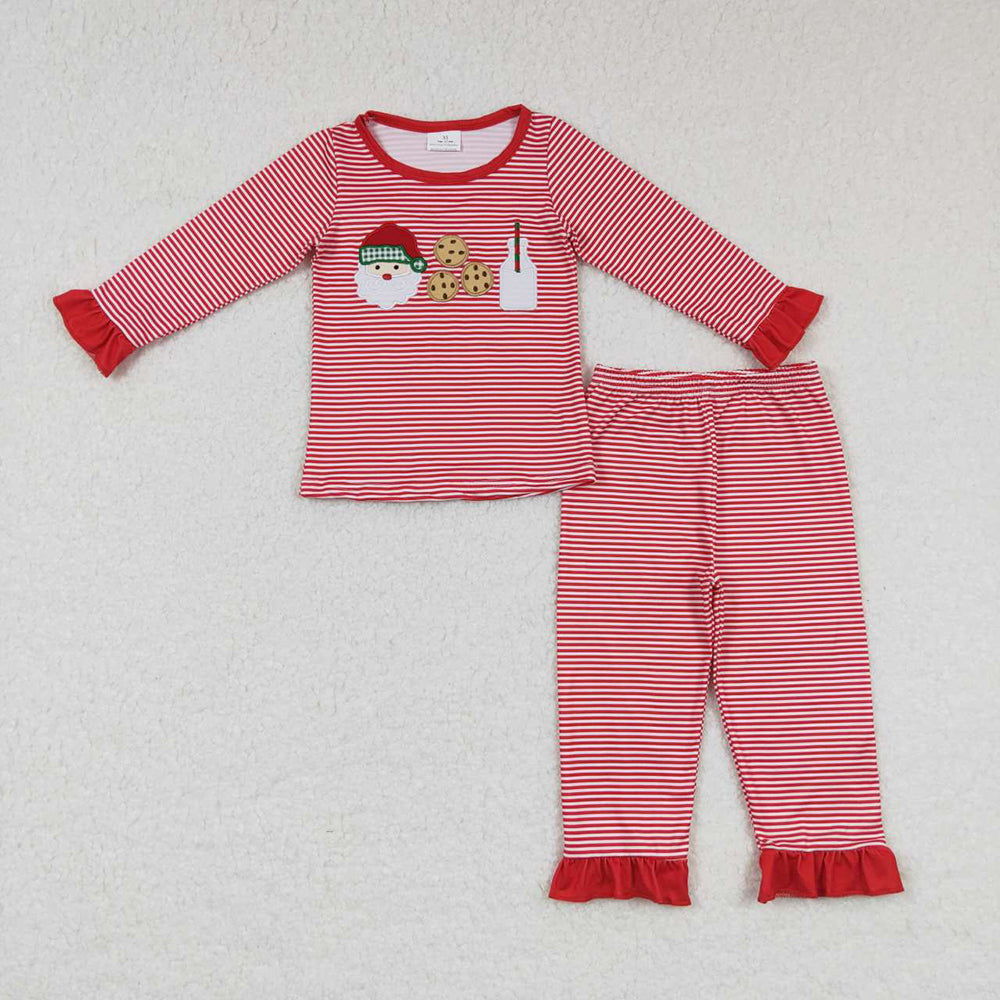 Baby Boy Girl Christmas Embroidery Santa Cookie Sibling Romper Dress Set