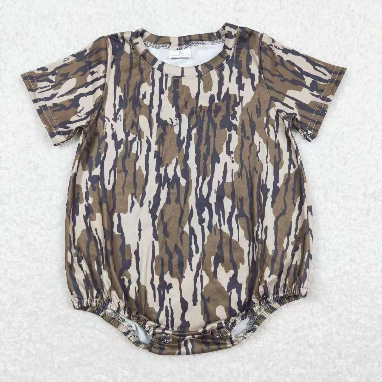 Sibling Baby Boys Short Sleeves Camo Bubble Rompers RTS