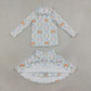 Baby Girls Kids Pumpkins Bows Zipper Shirt Skirt Shorts Yoga Active Set Fall Clothes RTS