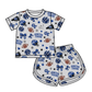 ( Moq 5 )  Custom Baby Girls Kids Bows Tops Shorts Set Clothes 7.15