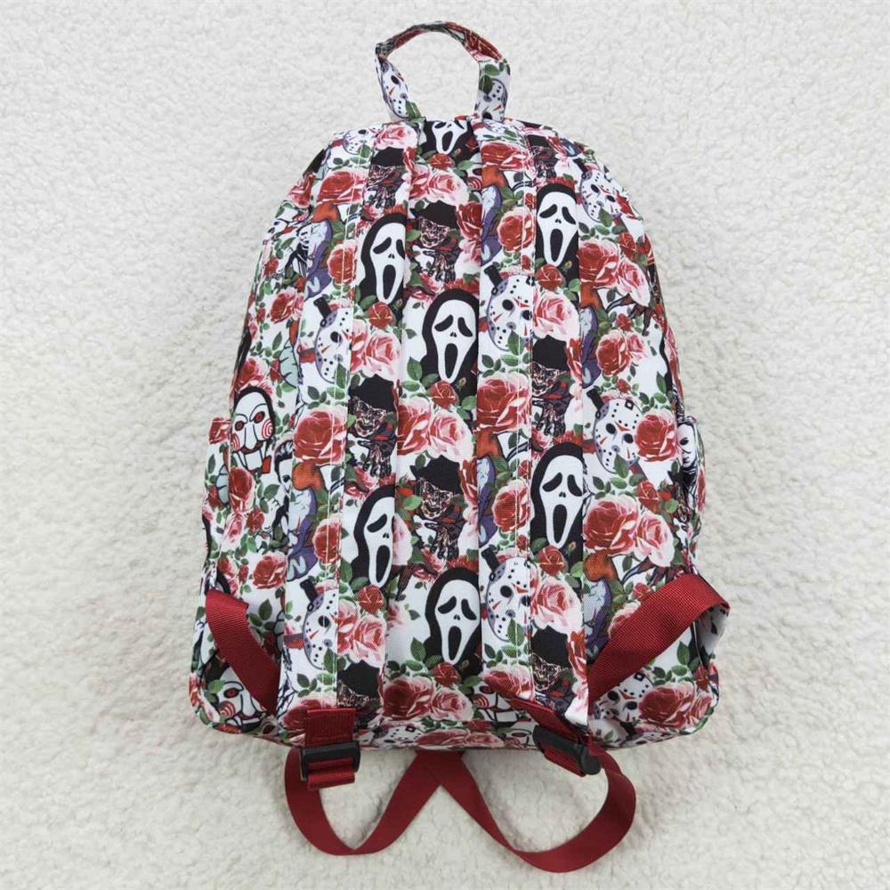 BA0060 Baby Kids Halloween Skull Floral Bag Backpack