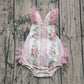 Baby Girl Infant Flower Ruffle Pink Tulle Bubble Romper RTS