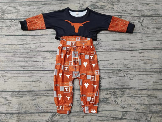 Baby Girl Long Sleeves Cow Team Top Jumpsuit Set Moq 5