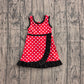 ( No moq ) Preorder Baby Girls Kids Sleeveless Shorts Dots Red Dress Yoga Active Scallop Clothes