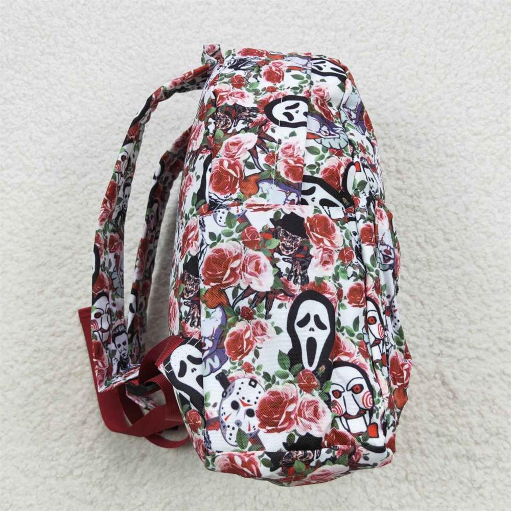 BA0060 Baby Kids Halloween Skull Floral Bag Backpack