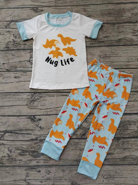 Baby Boy Short Sleeves Nug Life Shirt Dinosaurs Pants Clothes Set Moq 5