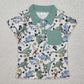 RTS Baby Boy Short Sleeves Dinosaurs Pocket Buttons Shirt