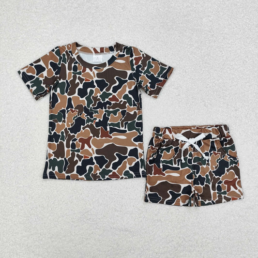 Baby Boy Short Sleeves Camo Shirt Pocket Shorts Outfit Clothes Set