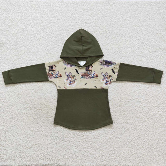 BT0317 Baby Boy Long Sleeves Dogs Ducks Hoodie Hunting Shirt