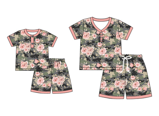 ( Moq 5 Each Style ) Baby Girl Adult Women Flower Camo Sibling Summer Mommy And Me Family Pajamas Set 4.21