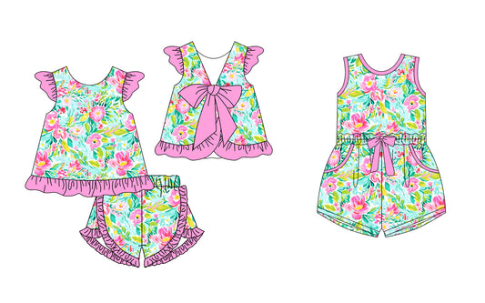 Baby Girl Bows Flower Sibling Jumpsuit Set ( Moq 5 Each Style ) 12.25