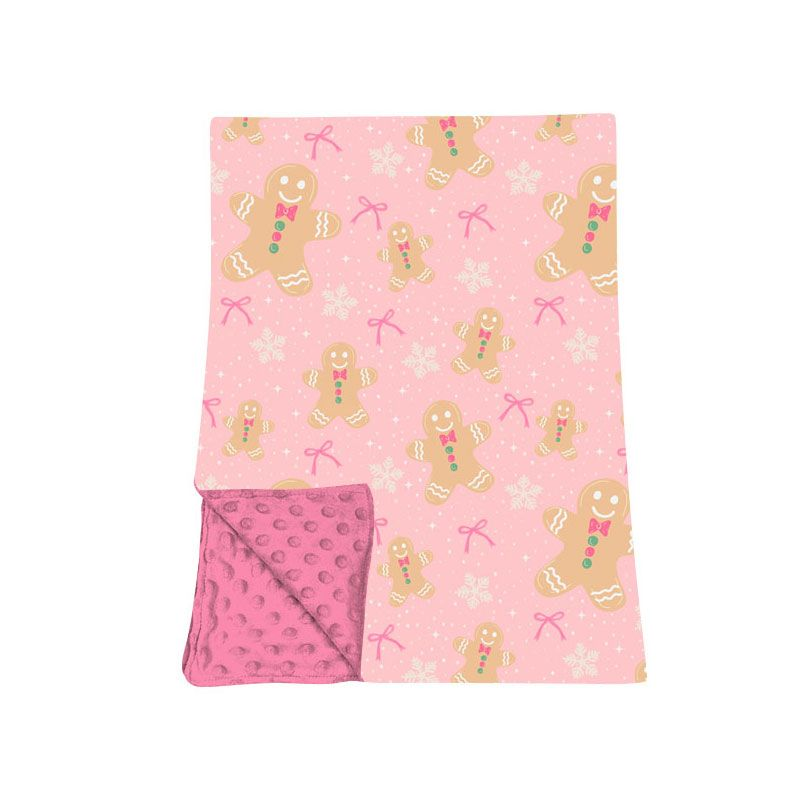 ( Moq 5 ) Preorder Baby Girls Kids Gingerbread Bows Christmas Blanket
